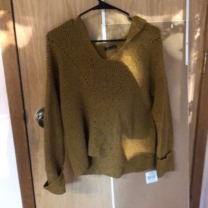 Hooded Mustard Knit Sweater